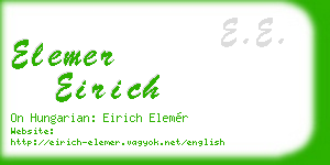 elemer eirich business card